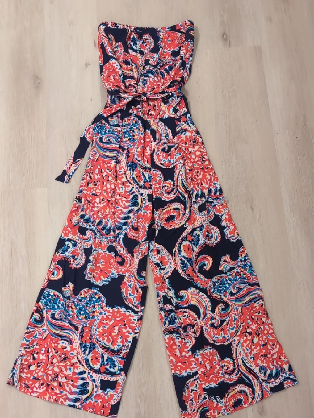 Lilly Pulitzer Farrah Strapless Jumpsuit For the Halibut Print